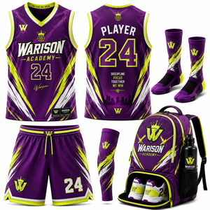 Breathable Basketball Uniform Kit 100% Polyester Sublimation Sportswear Basketball Uniform Set With Customized Name And Numbers - Product Image 5