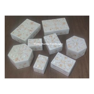 Caja de incrustaciones de mármol de producción superior de la mejor colección india con material de nácar uso para decoración del hogar artículo de regalo - Product Image 4