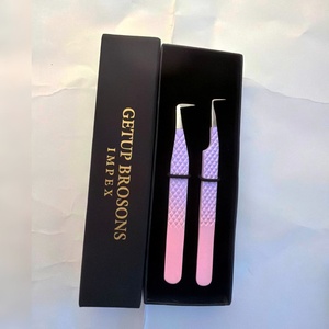 GETUP BROSONS IMPEX แหนบต่อขนตาปลายแหลมแบบผีเสื้อ สแตนเลสเคลือบสีออมเบรแบบใหม่ ขนาด 10 มม. - Product Image 5
