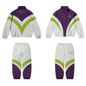 Ensemble de survêtement coupe-vent surdimensionné personnalisé, pantalon de jogging en nylon, survêtement réfléchissant avec fermeture éclair, ensemble de survêtement en nylon pour homme - Product Image 5