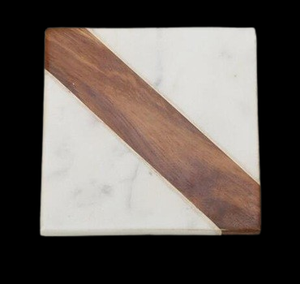 Posavasos Cuadrado de Mármol de Lujo Hecho a Mano, Bandeja de Piedra Natural para Servir Café, Té, Tazas, Decorativo - Product Image 1