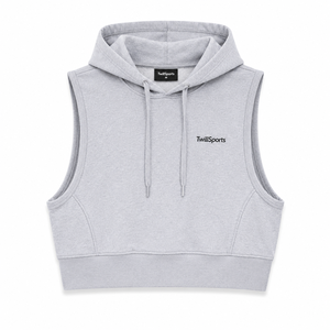 Sweat-shirt à capuche sans manches pour femme, coupe courte, OEM ODM, marque privée, en molleton de coton, streetwear, tissu jersey écologique - Product Image 1