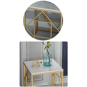 Hot Trending Sale Metal <b>Side</b> <b>Table</b> Office Furniture Marble Top with <b>Square</b> Shape End <b>Table</b> Cabinet for Living Room, Drawing Room - Product Image 3