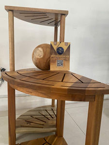 Portable Foldable Acacia Wood Corner <b>Shelf</b> for Plants & Décor Vietchoice - Product Image 4