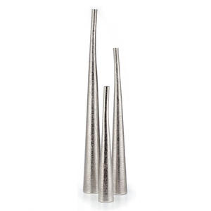 Vase de table minimaliste en métal, finition grise, fait main, vase décoratif pour fleurs, pour la décoration intérieure du salon ou du bureau - Product Image 5