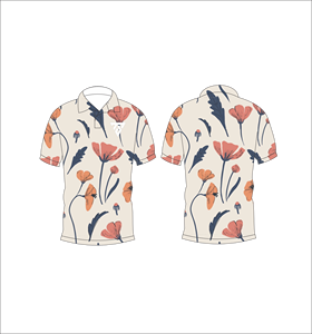 เสื้อโปโลพิมพ์ลายดอกไม้สำหรับผู้ชาย แขนสั้น แฟชั่นลำลอง เสื้อกอล์ฟ รับทำโลโก้ตามสั่ง OEM ODM ขายส่ง - Product Image 3