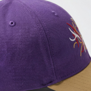 Purple Baseball Cap With Red White <b>Gold</b> Embroidered Logo 6-Panel Unisex Adjustable Cotton Hat Casual Style - Product Image 4