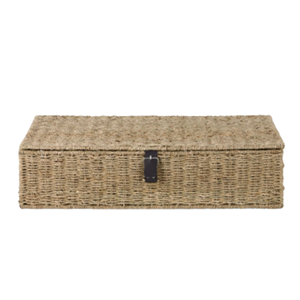 Wholesale Large Seagrass Underbed <b>Storage</b> Basket With Lid, Low Profile Wicker <b>Clothes</b> Laundry Hamper Organizer Vietnam - Product Image 1