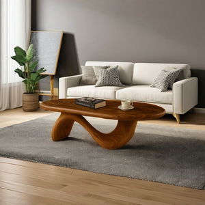 Wholesale Handmade Natural <b>Wood</b> Coffee Table Durable Japandi Wabi-Sabi Decor Organic Modern Live <b>Edge</b> - Product Image 3