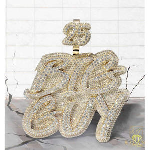 Luxury " RR " Letter Pendant Hip Hop Moissanite Diamond Necklace Custom Initial Bling Jewelry Gift - Product Image 5