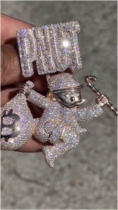 Collar con Colgante de Bolsa de Dinero para Hombre, con Piedras de Moissanita de Alta Calidad, Estilo Hip Hop, Joyería Brillante - Product Image 6