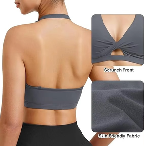 เสื้อชั้นในกีฬาผู้หญิง OEM แบบไร้ตะเข็บ ผ้าริบ สำหรับโยคะและออกกำลังกาย รับทำโลโก้ ชุดออกกำลังกาย - Product Image 2