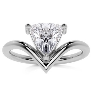 Anillo de Moissanita con Corte Trillón, Plata de Ley 925, Chapado en Oro Blanco, Engaste de Garras, Certificado, de Lujo para Compromiso, Boda y Novia - Product Image 1
