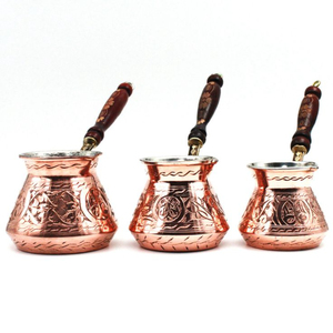 Handmade Engraved Copper Turkish Coffee Pot Traditional Cezve Ibrik Stovetop Coffee <b>Maker</b> With Wooden Handle Vintage Arabian - Product Image 5