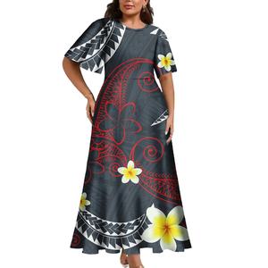 Vestidos de Moda Primavera para Mujer, Diseño Tribal Polinesio Elei, Vestido de Fiesta Personalizado, Vestido Maxi Estilo Sirena - Product Image 1