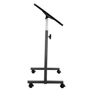 โต๊ะข้างเตียงอเนกประสงค์ปรับระดับได้ สีเงินเทา ทำจาก MDF/เหล็ก/มีล้อ 4 ล้อพร้อมเบรกสำหรับเตียง - Product Image 5