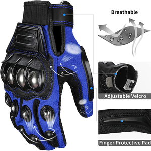 Gants de moto bleus personnalisables pour la course, les sports de plein air, la compétition, le VTT et les sports. - Product Image 5