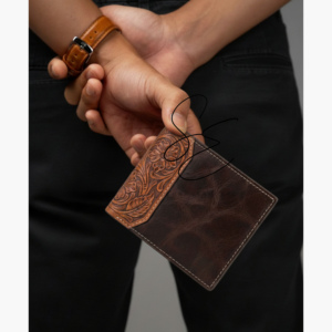 Genuine Leather Bifold Wallet for Men Handmade Tooled Leather Wallet Vintage <b>Slim</b> <b>Card</b> <b>Holder</b> RFID Minimalist Wallet Custom Logo - Product Image 2