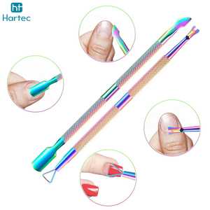 Kit d'entretien des ongles en acier inoxydable durable, de qualité supérieure, sur mesure, haute précision, finition arc-en-ciel, avec repousse-cuticules - Product Image 4