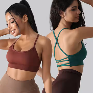 Ensemble de yoga respirant pour le sport : haut de yoga, soutien-gorge de sport athlétique, vêtements de fitness, tenue de sport croisée à taille haute - Product Image 2