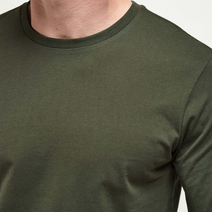 T-shirts pour hommes à manches longues, style épuré, design uni, tissu doux, col rond, manches longues, parfait pour un look moderne et à prix abordable. - Product Image 3