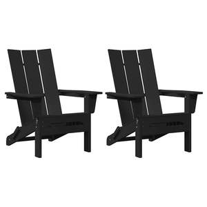 Meubles de jardin noirs en 2 pièces, chaises en plastique 74,5 x 80,5 x 90 cm - Product Image 2