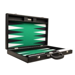 Luxury Leather <b>Backgammon</b> Set Large 15 Inch Classic <b>Board</b> Game Briefcase with Dice Shakers Checkers Pieces for Adults Gift - Product Image 3