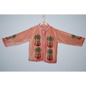 Royal Heritage Floral Velvet Bomber <b>Jacket</b> Hand Block Print Women Ethnic <b>Western</b> Style Autumn Winter Wedding Party Breathable - Product Image 4