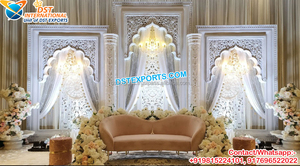 Fijian-decoración de boda con tema abierto, decoración de boda con Rani Mandap dorado, para escenario - Product Image 5