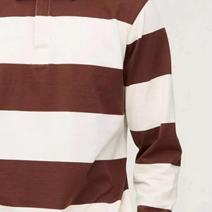 Maillot de rugby pour homme à manches longues, impression personnalisée du logo, rayures contrastées, respirant, séchage rapide, service OEM - Product Image 4