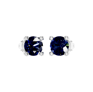 Pendientes de Plata de Ley 925 de lujo para mujer, oro blanco, corte de diamante, zafiro, piedra preciosa azul, minimalista, fiesta de boda a la moda - Product Image 2