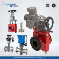 Válvula de Presión Carter de Acero al Carbono con Goma NBR/PU/PTFE Resistente al Desgaste para Minería/Asfalto/Cemento, con Brida y Rosca, Manual
