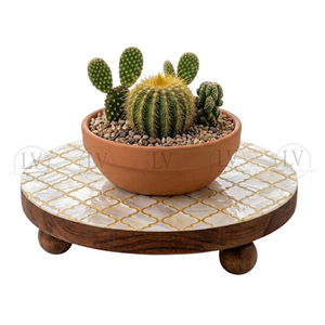 Soporte de Madera Premium con Incrustaciones de Nácar, Pedestal Vintage Vietnamita para Baño y Maquillaje, para Almacenamiento de Cosméticos y Botellas - Product Image 1