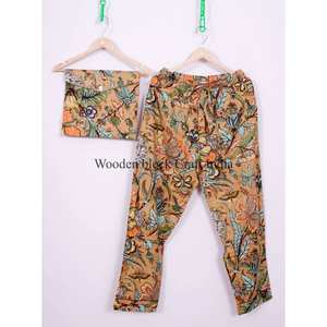 Conjunto de Pijama de Algodón Ultra Suave para Mujer, Estampado Floral, Camisón con Pantalones Térmicos, Ropa de Dormir Ligera con Logotipo Frontal - Product Image 4