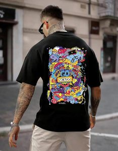 Camiseta Estampada de Corte Holgado para Hombre, Ropa de Marca, Camiseta Moderna para Hombre, Opciones Multicolores, Camiseta Básica Lisa, Ropa Urbana - Product Image 1