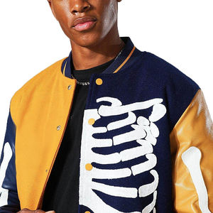 Chaqueta Varsity Slim Fit para Hombre con Logotipo Personalizado, 100% Lana, Resistente al Viento, Ecológica, Bordada, Antibacteriana y Transpirable, Superventas - Product Image 4