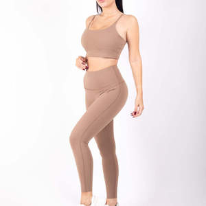 Conjunto de Yoga de Verano Personalizado de Alta Calidad para Mujer, Talla Grande, con Cinturón de Encaje Lavado, Ropa Deportiva para Gimnasio, Fitness y Running - Product Image 4