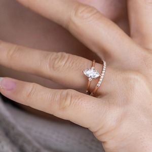 แหวนเพชรทรงมาร์คีส์ 1.36 กะรัต เพชรเลี้ยงในห้องปฏิบัติการ ทองคำขาว 14K แหวนเพชรเม็ดเดี่ยว แหวนแต่งงานสามเม็ด แหวนเจ้าสาว - Product Image 6