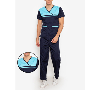 High Quality Custom Logo DANZILO INTERNATIONAL Men's <b>Scrub</b> Suits Sets Solid Color Canvas Quick Dry Breathable <b>Plus</b> <b>Size</b> Hospital - Product Image 5