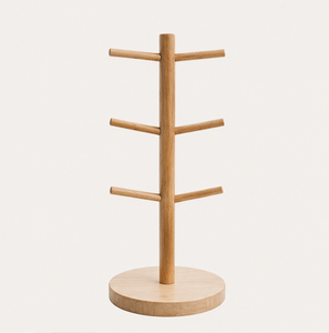 Wholesale Custom Rustic Wooden Mug Rack <b>Tree</b> Modern Farmhouse Style Coffee Mug <b>Tree</b> <b>Stand</b> Space-Saving Removable Kitchen Cup - Product Image 6