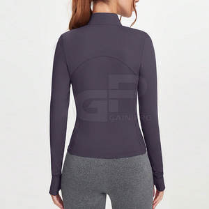 Chaqueta de Yoga Moderna para Mujer, de Secado Rápido, Material Elástico, Corte Ajustado, Manga Larga, Cierre Completo, Ropa Deportiva - Product Image 3