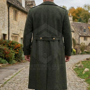 Manteau d'hiver en laine de haute qualité pour hommes - Vêtement d'extérieur élégant et respirant avec garniture en fourrure, tissu durable, options personnalisables, fabrication en usine - Product Image 5