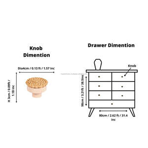 Meilleurs boutons de porte en bois, résine et métal de fabrication indienne, écologiques et modernes, pour cuisine, chambre à coucher, armoire, tiroirs, commodes - Product Image 6