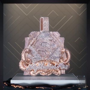 Magnifique pendentif en argent sterling 925 plaqué rhodium avec logo personnalisé hip-hop VVS, lettre dragon, pour moissanite éblouissante certifiée - Product Image 4