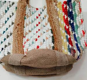 Fashionable Braided Jute Cotton Bohemian Chindi <b>Beach</b> <b>Tote</b> <b>Bags</b> Large Shopping <b>Bags</b> with Custom Logo best for shopping <b>bags</b> - Product Image 5