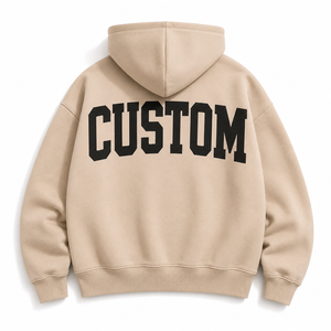 Sweat à capuche personnalisé OEM pour femme, grandes lettres, impression sérigraphique, logo personnalisé, coupe oversize, épaules tombantes, en molleton de coton, décontracté, sans cordon - Product Image 2
