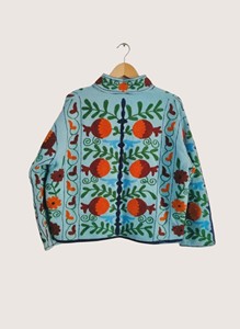 Cardigan en coton brodé floral bohème, col rond, manches longues, grande taille, vêtements décontractés pour femmes, vêtements de printemps - Product Image 2