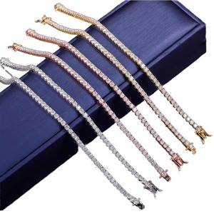 Pulsera de Diamantes con Corte Brillante Redondo, Plata de Ley 925, Elegante Pulsera de Tenis, Joyería Fina, Diseño Clásico de Lujo para Uso Diario - Product Image 2