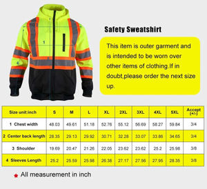 Sudaderas Térmicas Reflectantes con Capucha Desmontable, de Alta Visibilidad, para Seguridad, de Poliéster, con Logotipo Personalizable - Product Image 6