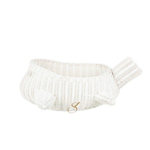 Airplane Rattan Storage Basket Open Top White Woven Vehicle Toy Organizer <b>Bin</b> Kids <b>Wicker</b> Decorative Display Tray - Product Image 3